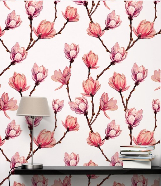 Αυτοκόλλητη Ταπετσαρία sticky αφαιρουμενη ανοιξιαιτκη φλοραλ λουλουδια μανολια floral sticky