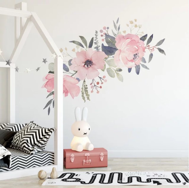 αυτοκολλητο τοιχου floral λουλουδια ανοιξη sticky