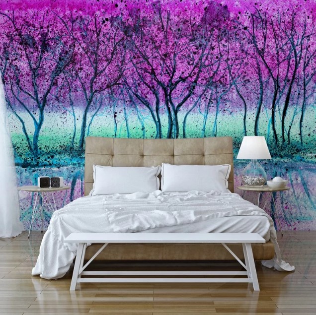 ταπετσαρια πολυχρωμη δεντρα sticky οικολογικη