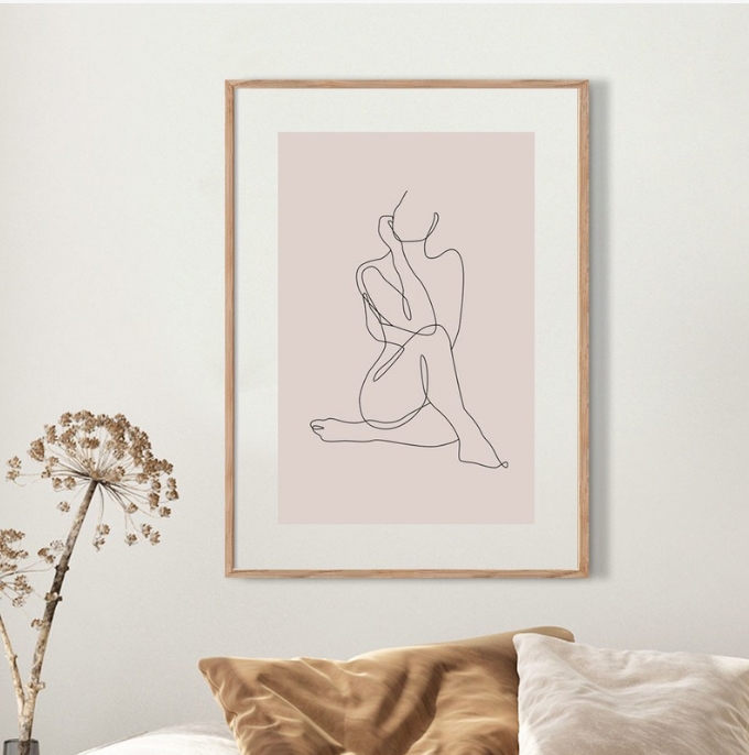 poster ποστερ sticky ξυλινη κορνιιζα αφισα διακοσμηση line art μονοκοντυλια abstract