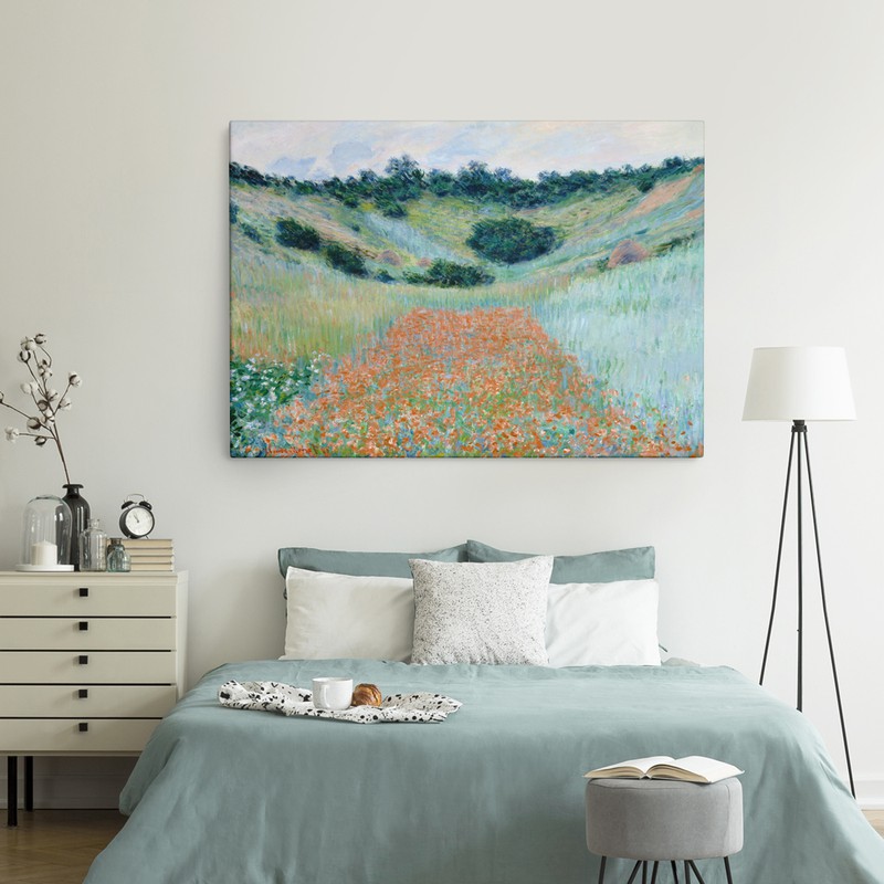Πίνακας σε καμβά MONET- POPPY FIELD IN A HOLLOW NEAR GIVERNY