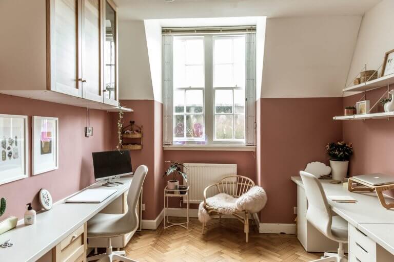 γραφειο στο σπιτι δωματιο ιδεες φωτογραφιες ροζ 
