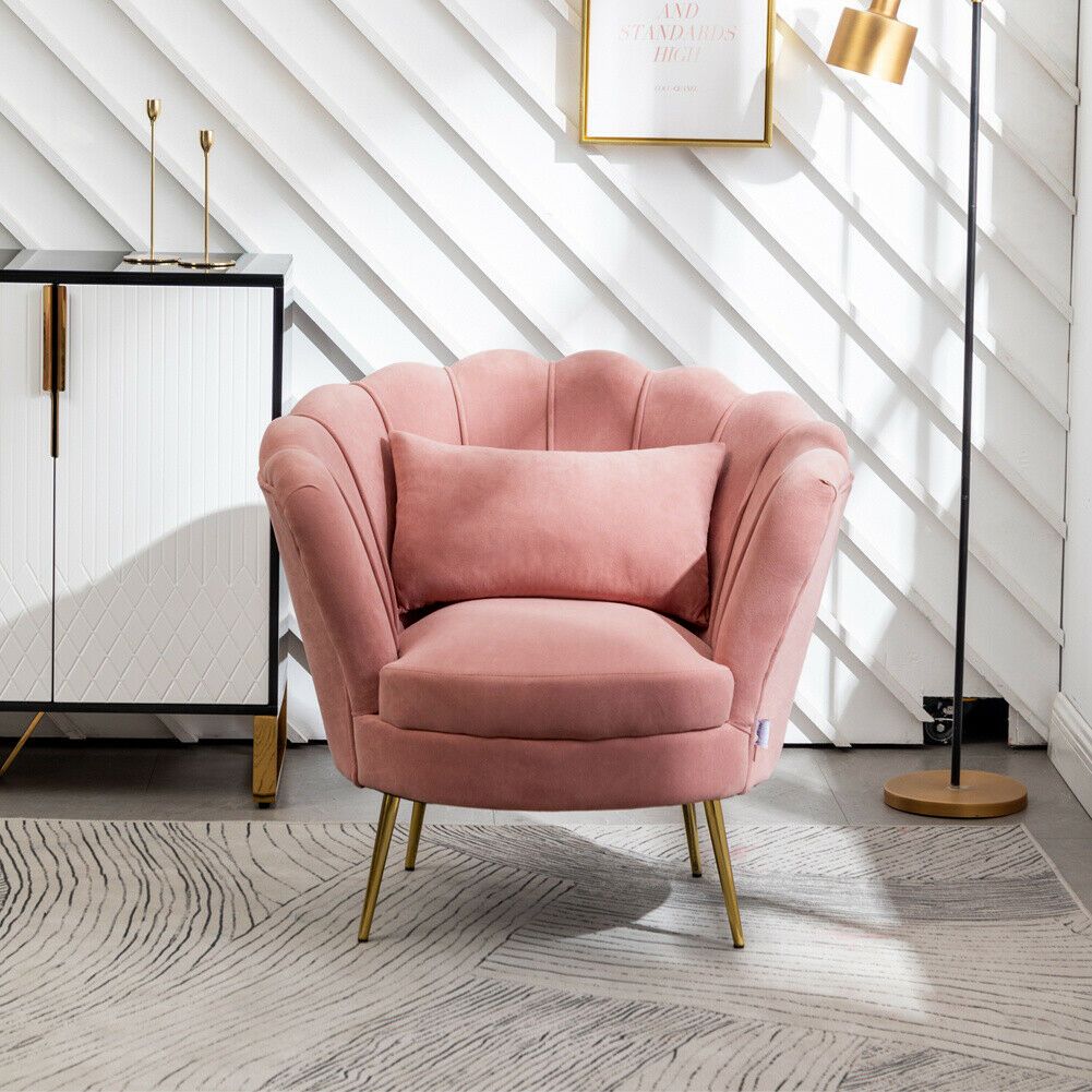 πολυθρονα βελουδινη ροζ Polihome γραφειο σπιτι