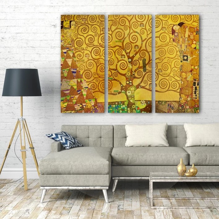 τριπτυχος πινακας σε καμβας klimt tree of life αντιγραφο sticky