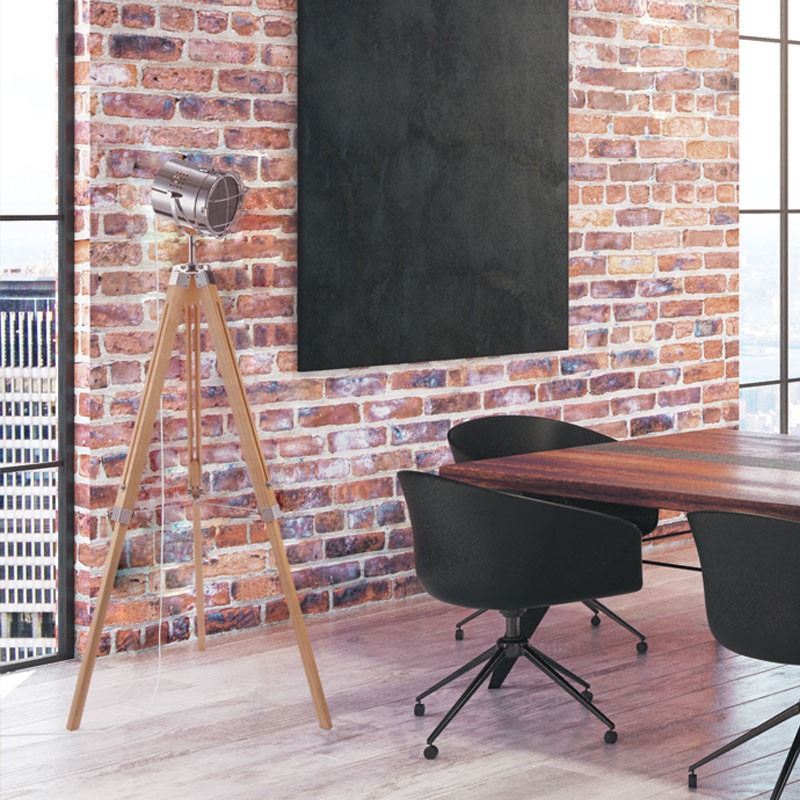 Φωτιστικό Δαπέδου Aca Boa TF17721FNC Chrome/Wood