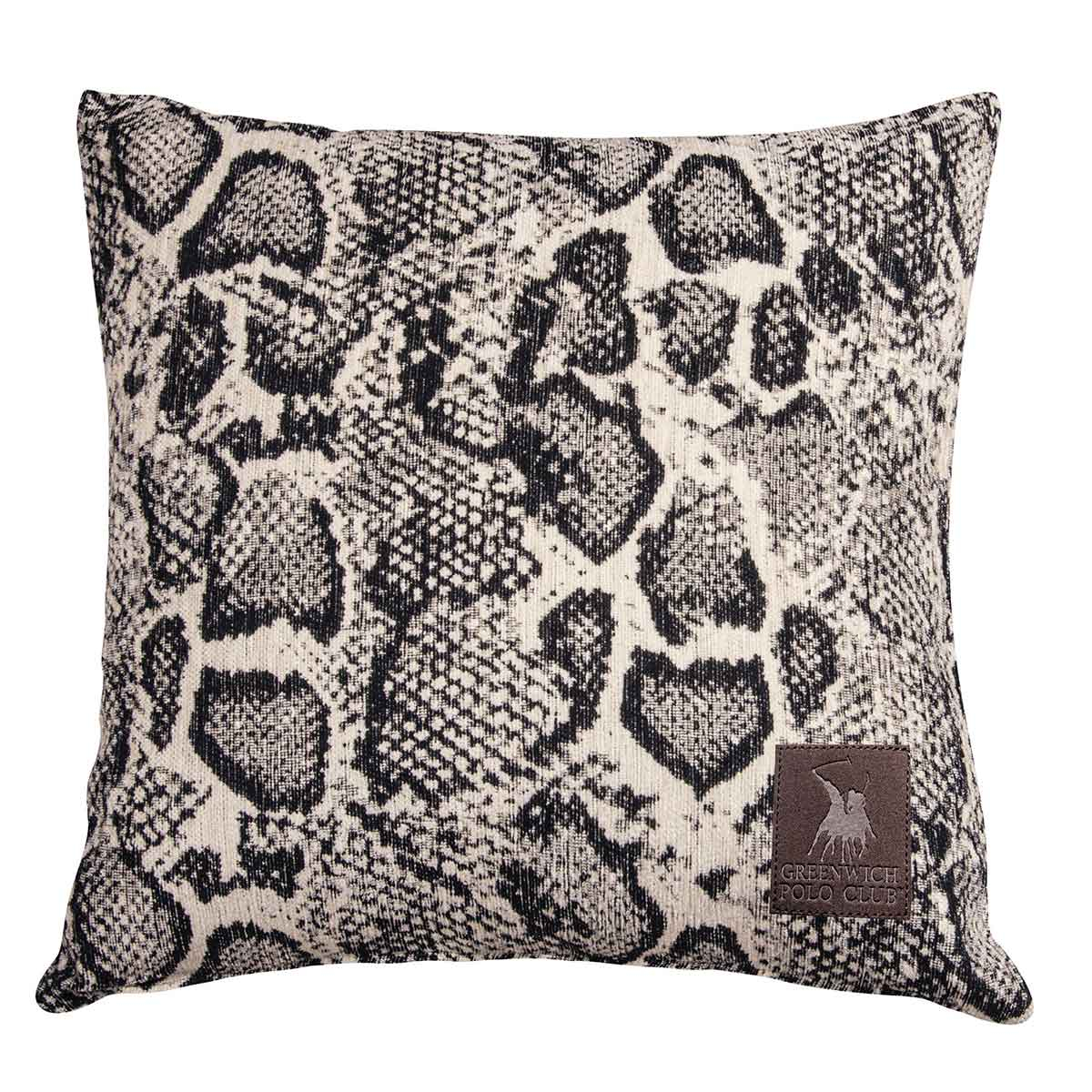 Διακοσμητικό Μαξιλάρι (42x42) Greenwich Polo Club 2764 Ecru - Black φιδι