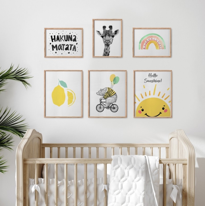 gallery wall ποστερς posters ποστερ σετ sticky σκανδιναβικο στυλ διακοσμηση παδικο δωματιο ιδεες διακοσμησης φωτογραφιες ζωακια