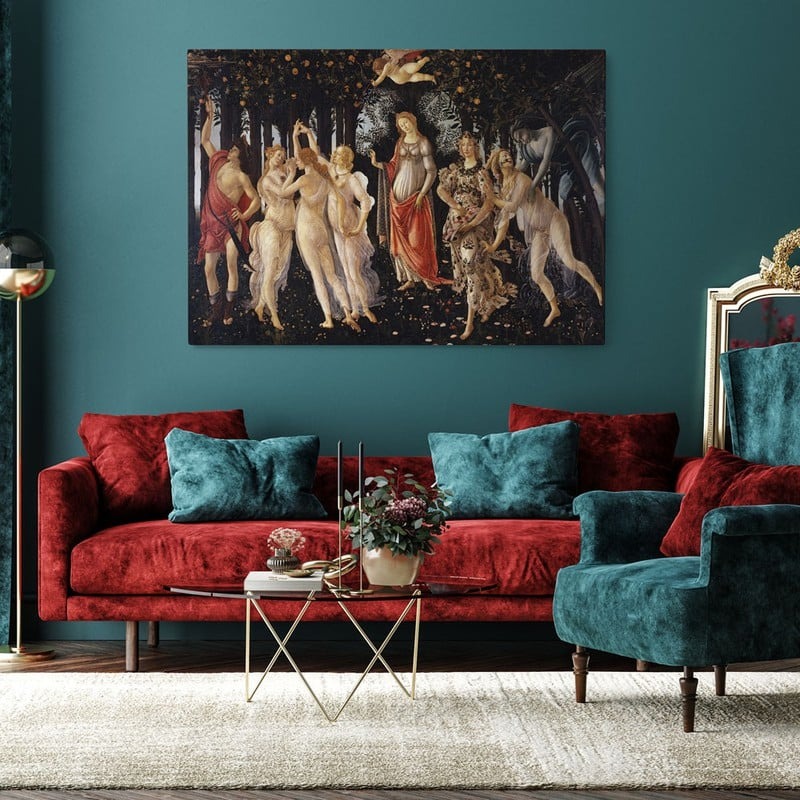 διακοσμηση 2023 τασεις διακοσμησης art deco ιδεες φωτογραφιες σαλονια πινακας botticelli καμβας sticky