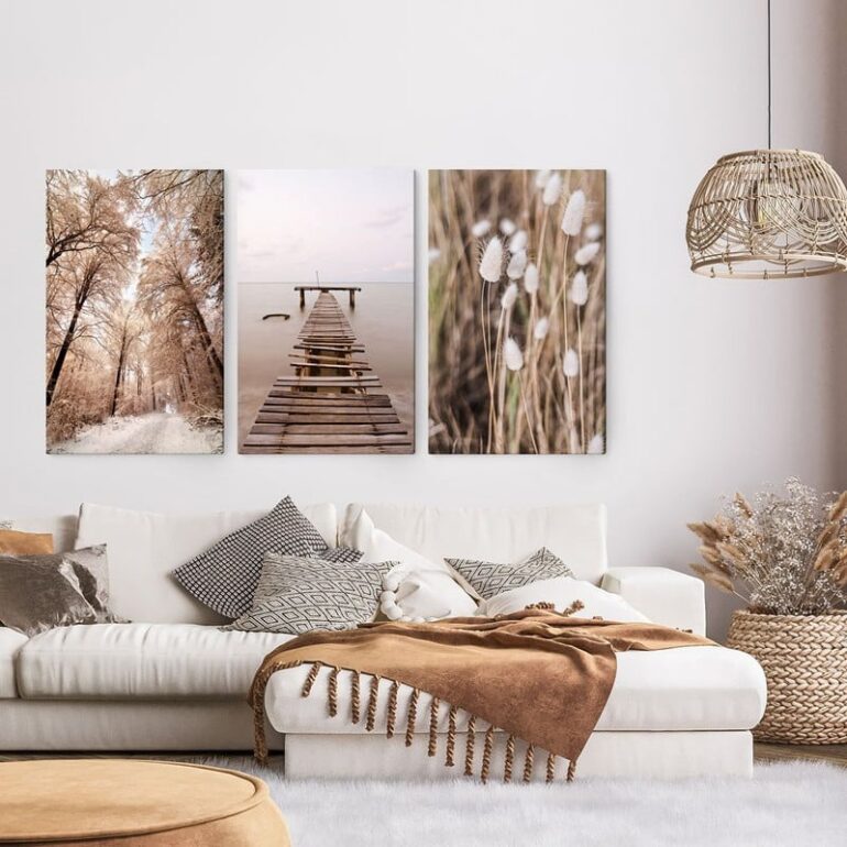 Τρίπτυχος Πίνακας σε καμβά RELAXING TIME