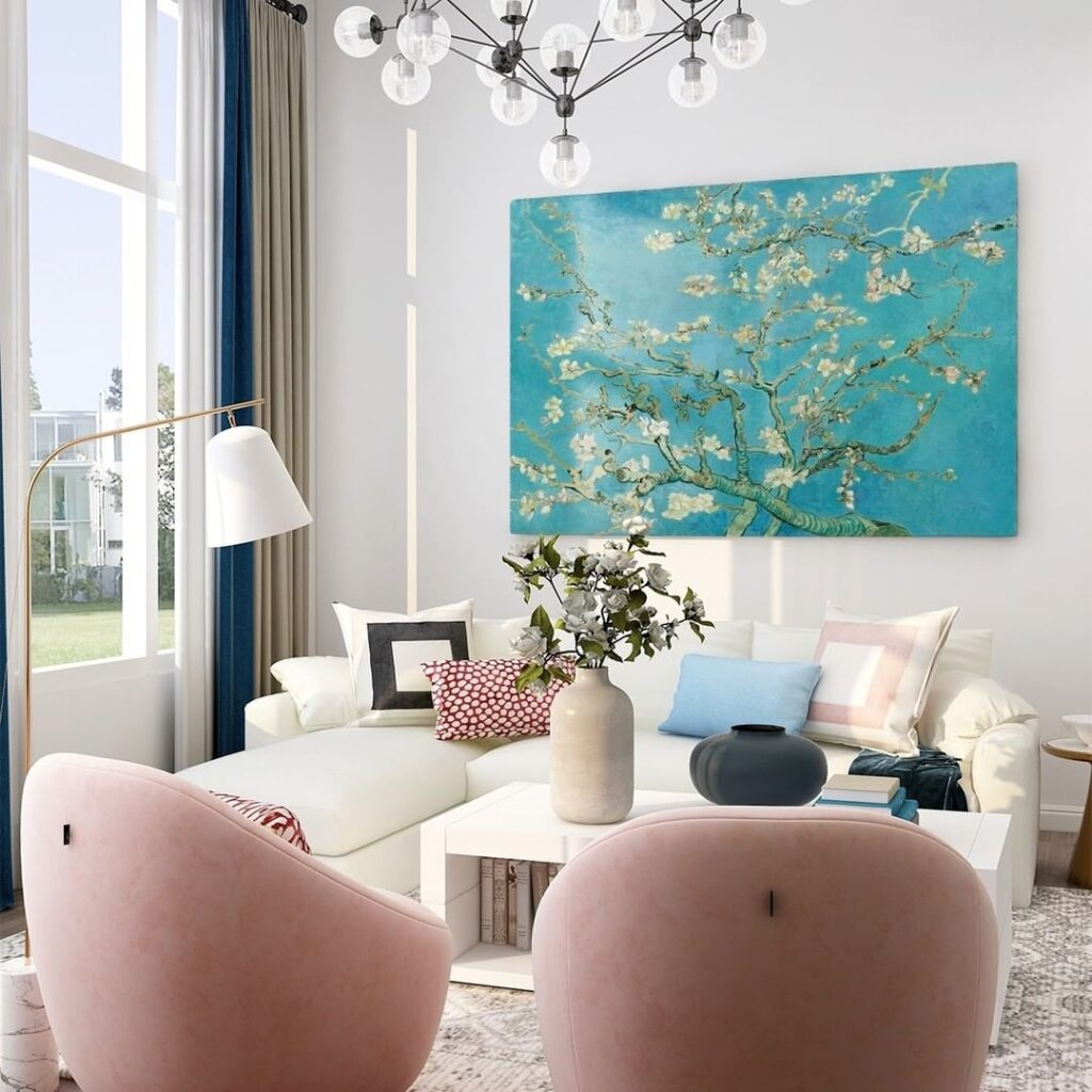 πινακας σε καμβα van gogh almond blossom sticky αντιγραφο