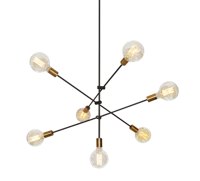Φωτιστικό Οροφής Πολύφωτο Homelighting Cody 77-3534 Black retro vintage sputnik σπουτνικ
