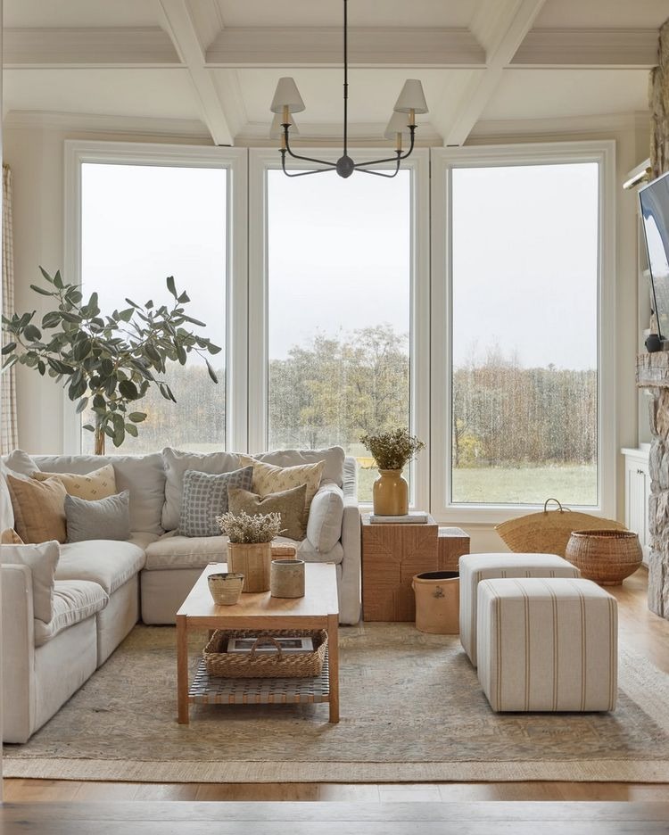 διακοσμηση σαλονιου σπιτιου τασεις διακοσμησης 2023 ιδεες φωτογραφιες εμπνευση χρωματα ουδετερα υφασματα χαλια τοιχοι