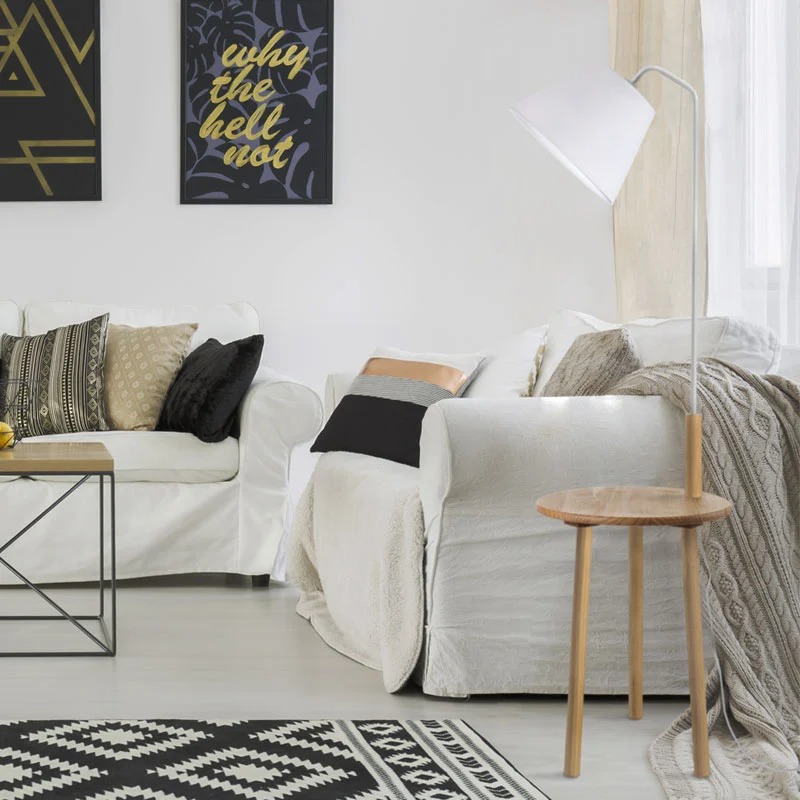 Φωτιστικό Δαπέδου Με Βοηθητικό Τραπεζάκι Aca Nireas TF176991FNW Wood φωτιστικο δαπεδου επιδαπεδιο spitishop