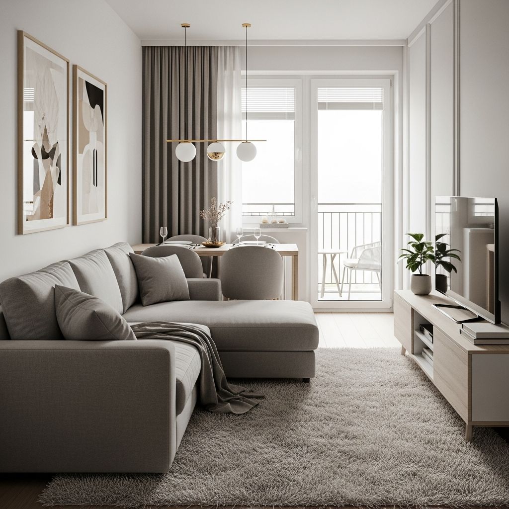 μικρο σαλονι γωνιακος καναπες τραπεζαρια διαρρυθμιση μικρος χωρος