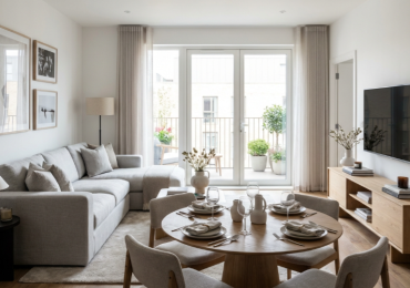 μικρο σαλονι γωνιακος καναπες τραπεζαρια διαρρυθμιση μικρος χωρος