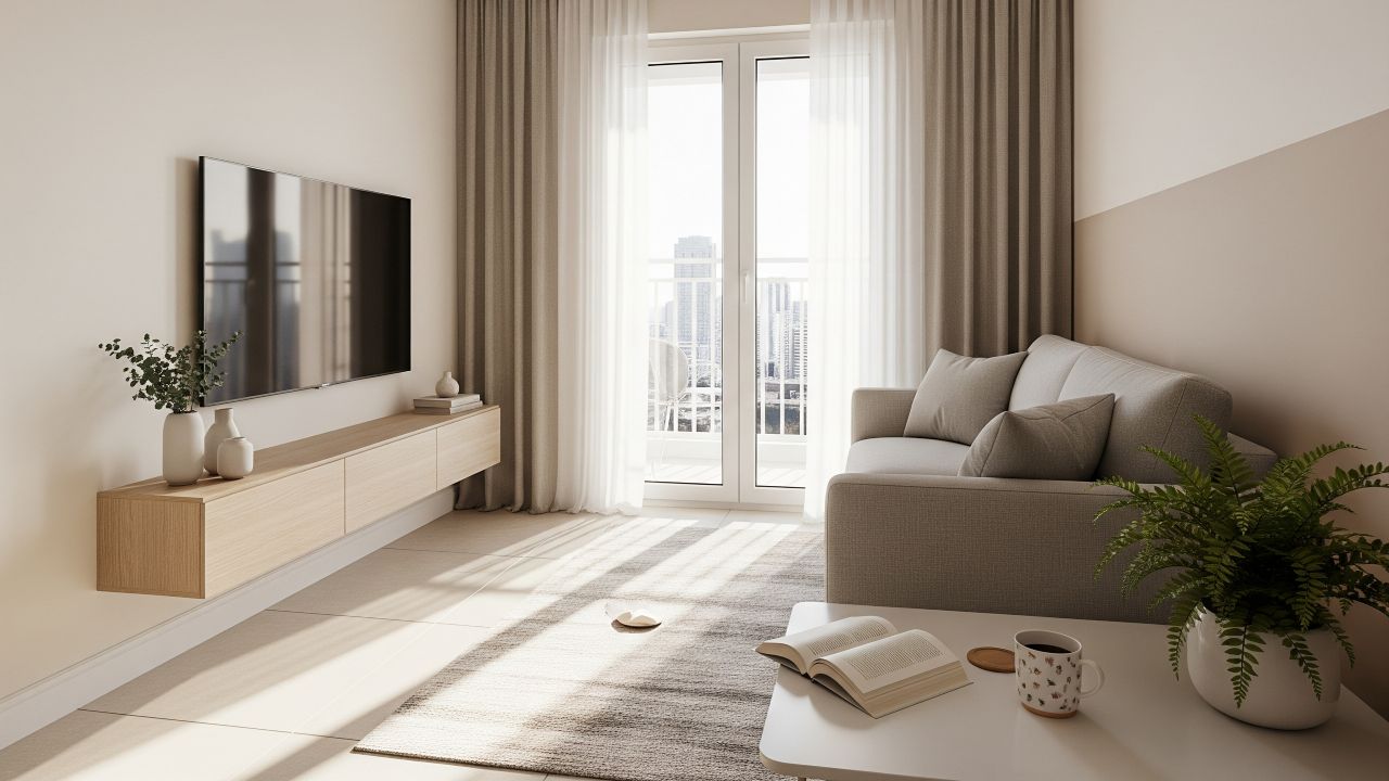 warm minimal σπιτι παλετα απο γηινα χρωματα για ηρεμους χωρους σαλονι