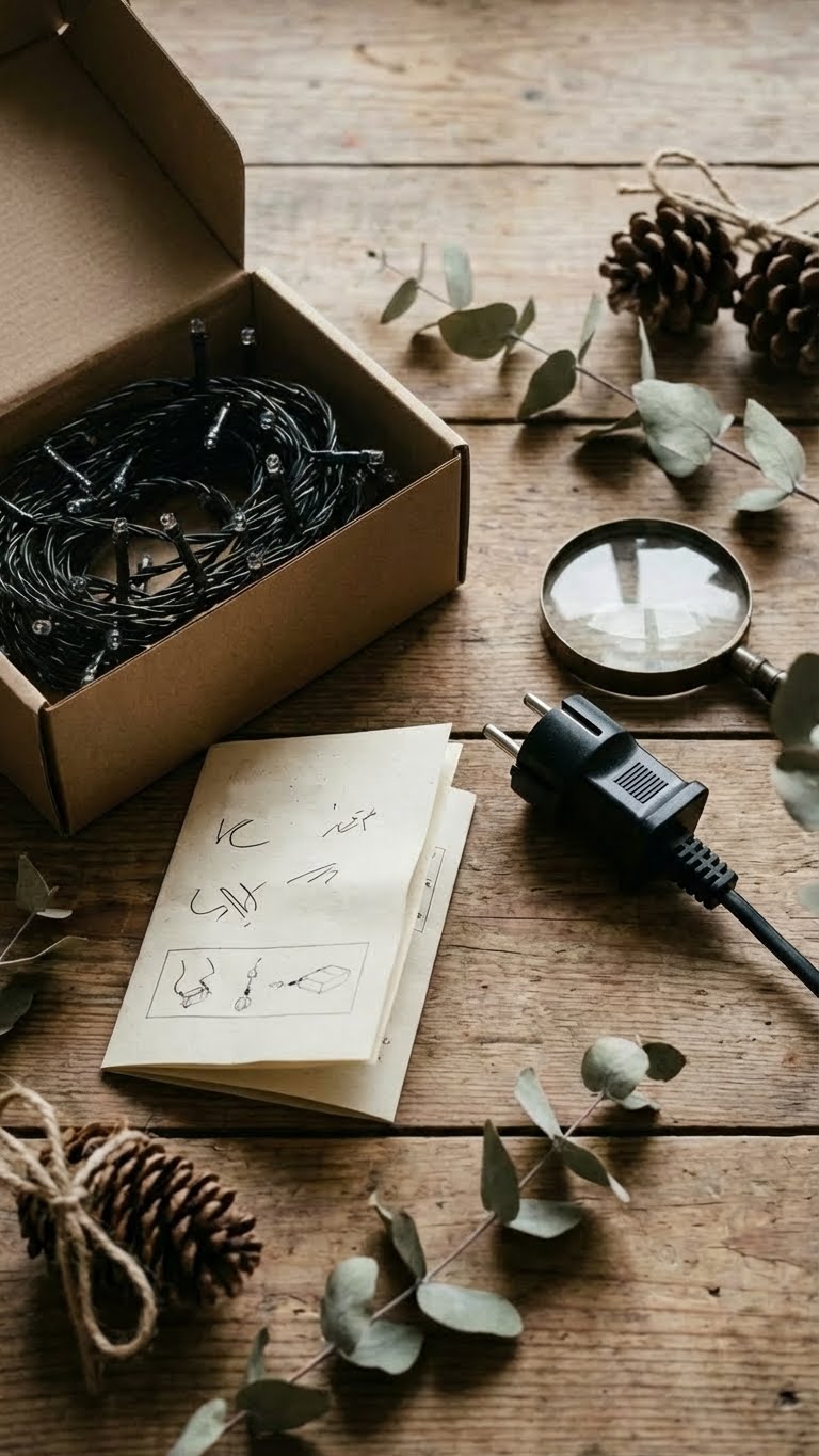 Νέα λαμπάκια LED σε τραπέζι με οπτικό έλεγχο πριν τη χρήση.