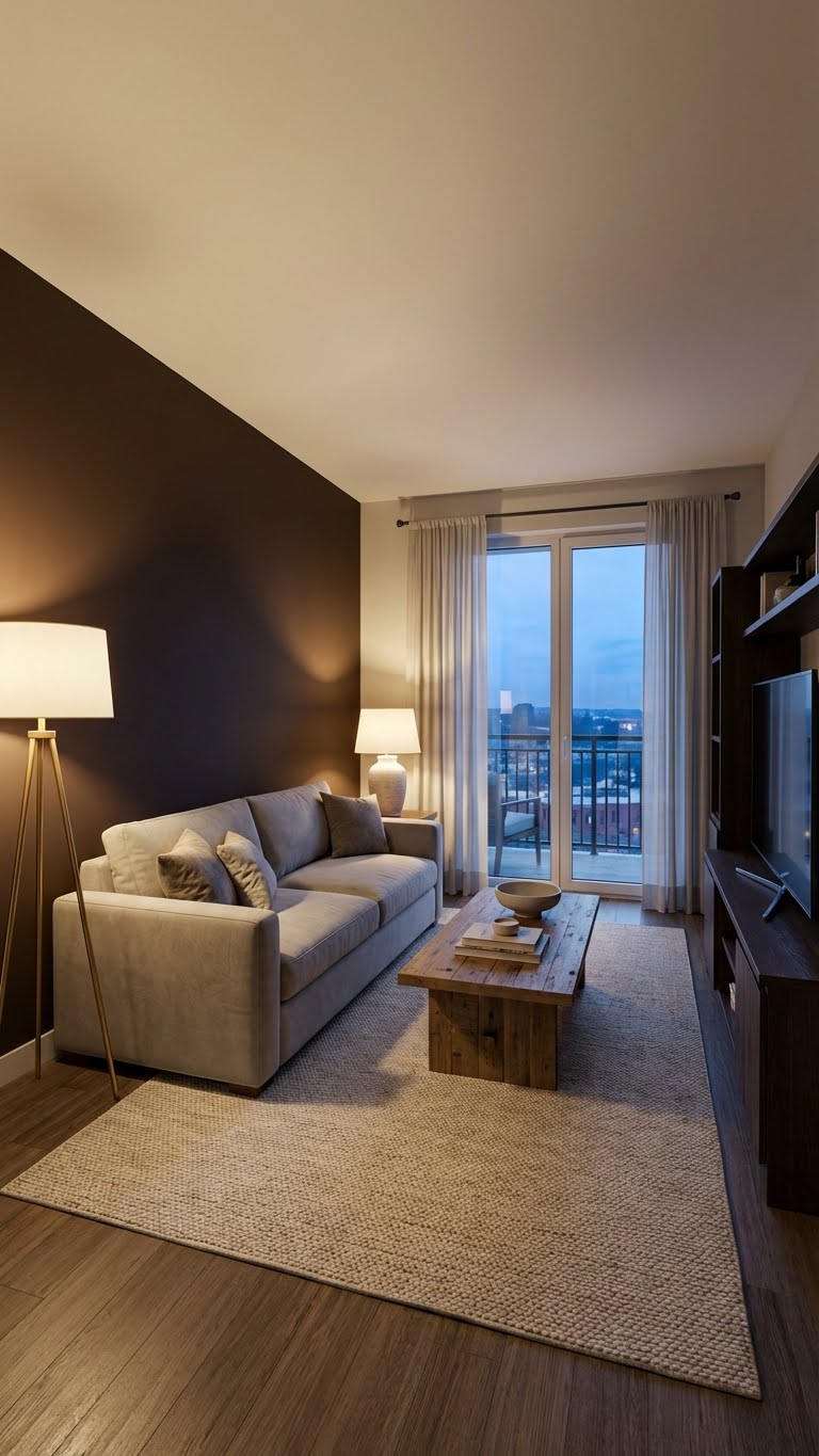 espresso καφε χρωμα τοιχου, βαθια καφε χρωματα, σκουρο καφε σαλονι, καφε τοιχοι σαλονι, καφε τοιχος υπνοδωματιο, cosy dark δωματιο, χρωματα τοιχου 2026, ζεστα χρωματα σαλονιου, χρωματα τοιχου για υπνοδωματιο, διακοσμηση με σκουρο καφε