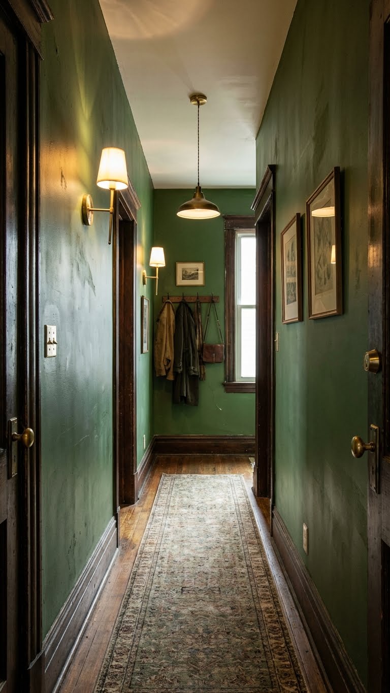 ρετρο διακοσμηση 2026, στυλ δεκαετιας 70, vintage μοτιβα, ρετρο επιπλα, 70s διακοσμηση, γεωμετρικα μοτιβα, ταπετσαρια τοιχου vintage, καρυδι επιπλα, σκουρο ξυλο διακοσμηση, καμπυλες γραμμες επιπλων, retro revival σπιτι, χωλ διαδρομος 1970 χρωμα τοιχοι