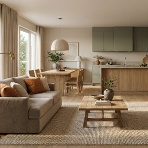 Open plan σαλόνι-κουζίνα: Ιδέες για ζεστές ζώνες σε μεγάλο ενιαίο χώρο