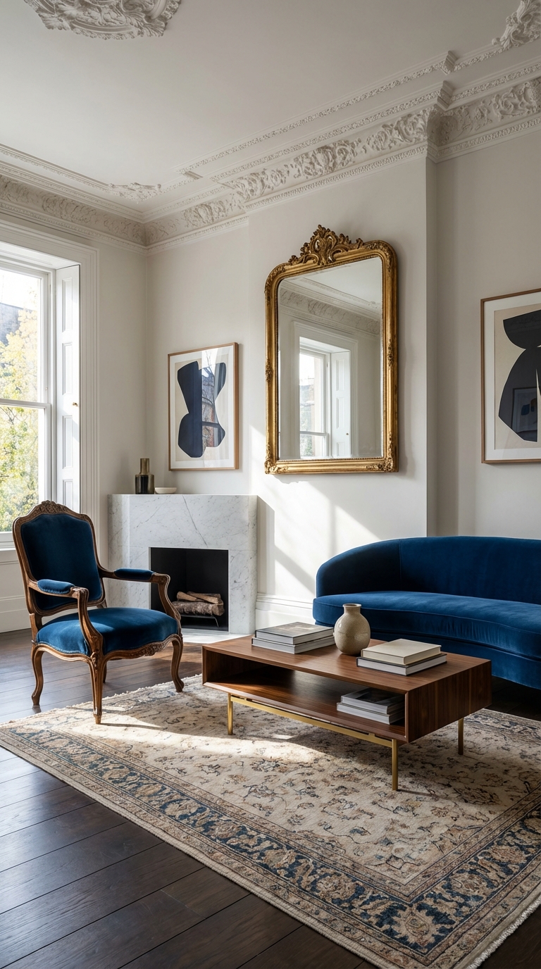 μαξιμαλιστικη διακοσμηση, μαξιμαλιστικο σαλονι, τασεις σαλονιου 2026, τασεις διακοσμησης 2026, vintage διακοσμηση, αναμειξη στυλ, εκλεκτικη διακοσμηση, layering στη διακοσμηση, μοτιβα στο σαλονι, χαλι με μοτιβο, gallery wall σαλονι, καδρα στο σαλονι, υφες στη διακοσμηση, χρωματα σαλονιου, φωτισμος σαλονιου εκλεκτικο σαλονι