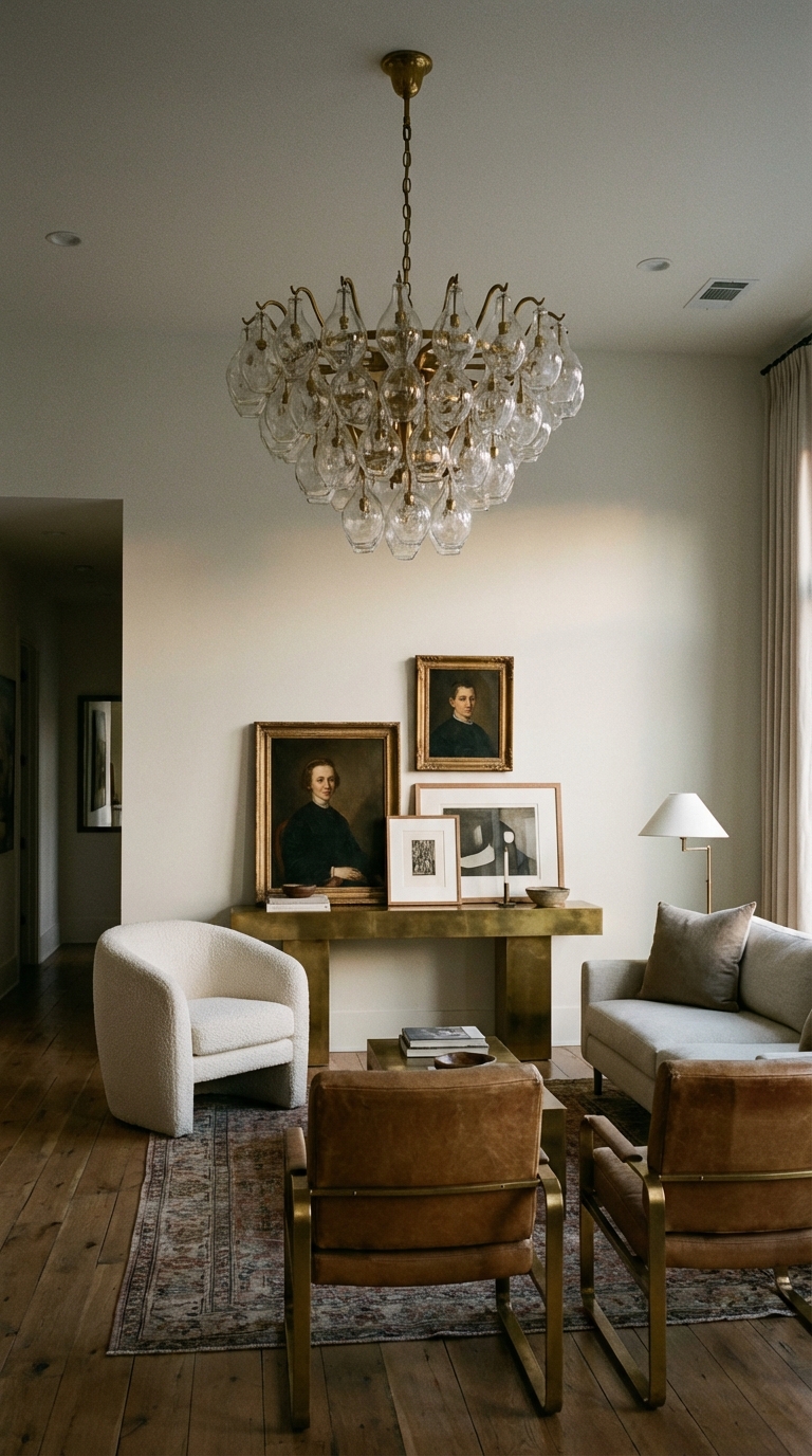 μαξιμαλιστικη διακοσμηση, μαξιμαλιστικο σαλονι, τασεις σαλονιου 2026, τασεις διακοσμησης 2026, vintage διακοσμηση, αναμειξη στυλ, εκλεκτικη διακοσμηση, layering στη διακοσμηση, μοτιβα στο σαλονι, χαλι με μοτιβο, gallery wall σαλονι, καδρα στο σαλονι, υφες στη διακοσμηση, χρωματα σαλονιου, φωτισμος σαλονιου