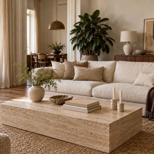 Το look για λιγότερα: Τραβερτίνης στο σαλόνι χωρίς το κόστος της πέτρας